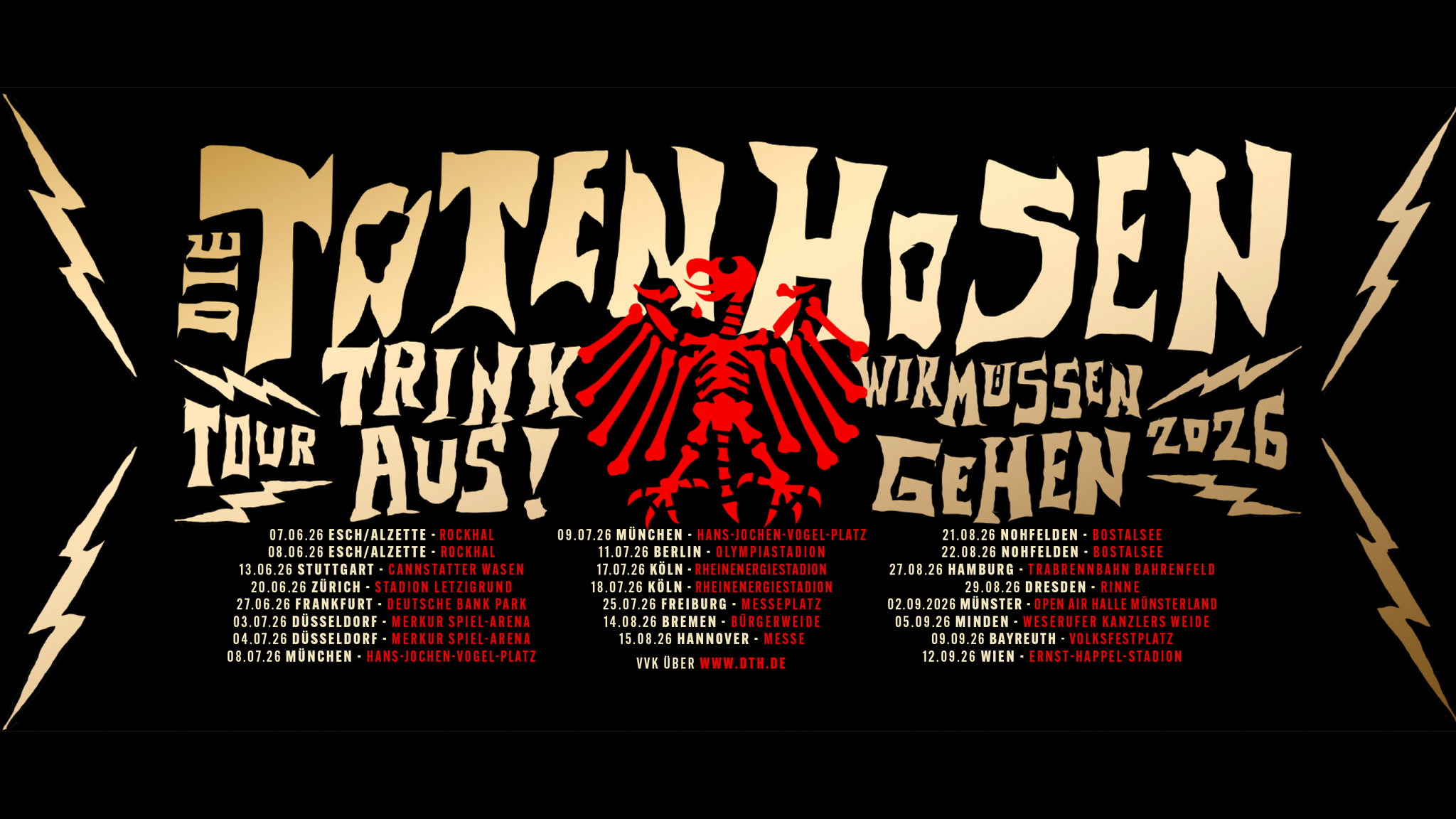 Die Toten Hosen Trink aus! Wir Müssen Gehen – Tour Tour Poster 2026–2027